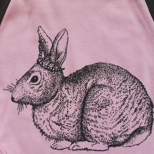 "Rabbit with tiara" an original limited run design. Printed on  baseball style T